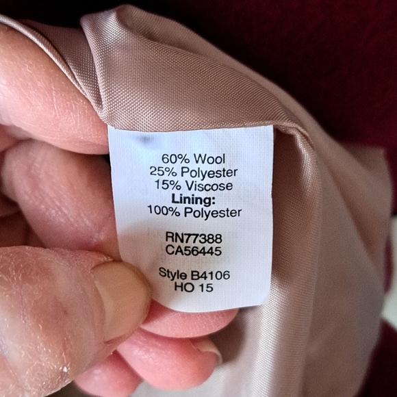 J. Crew Uptown Burgundy Wool Blend High Collar Dress Trench Coat SZ 6 - Picture 9 of 14